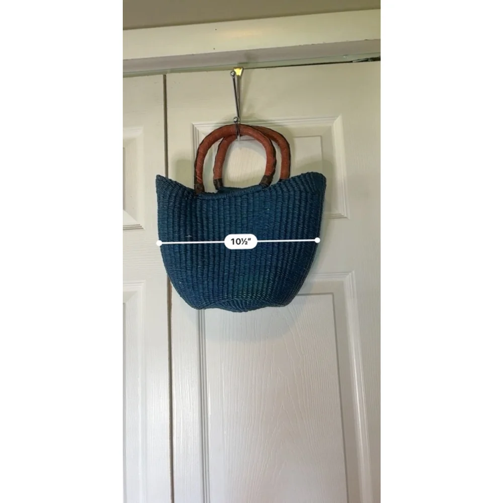 Blue Wicker Purse